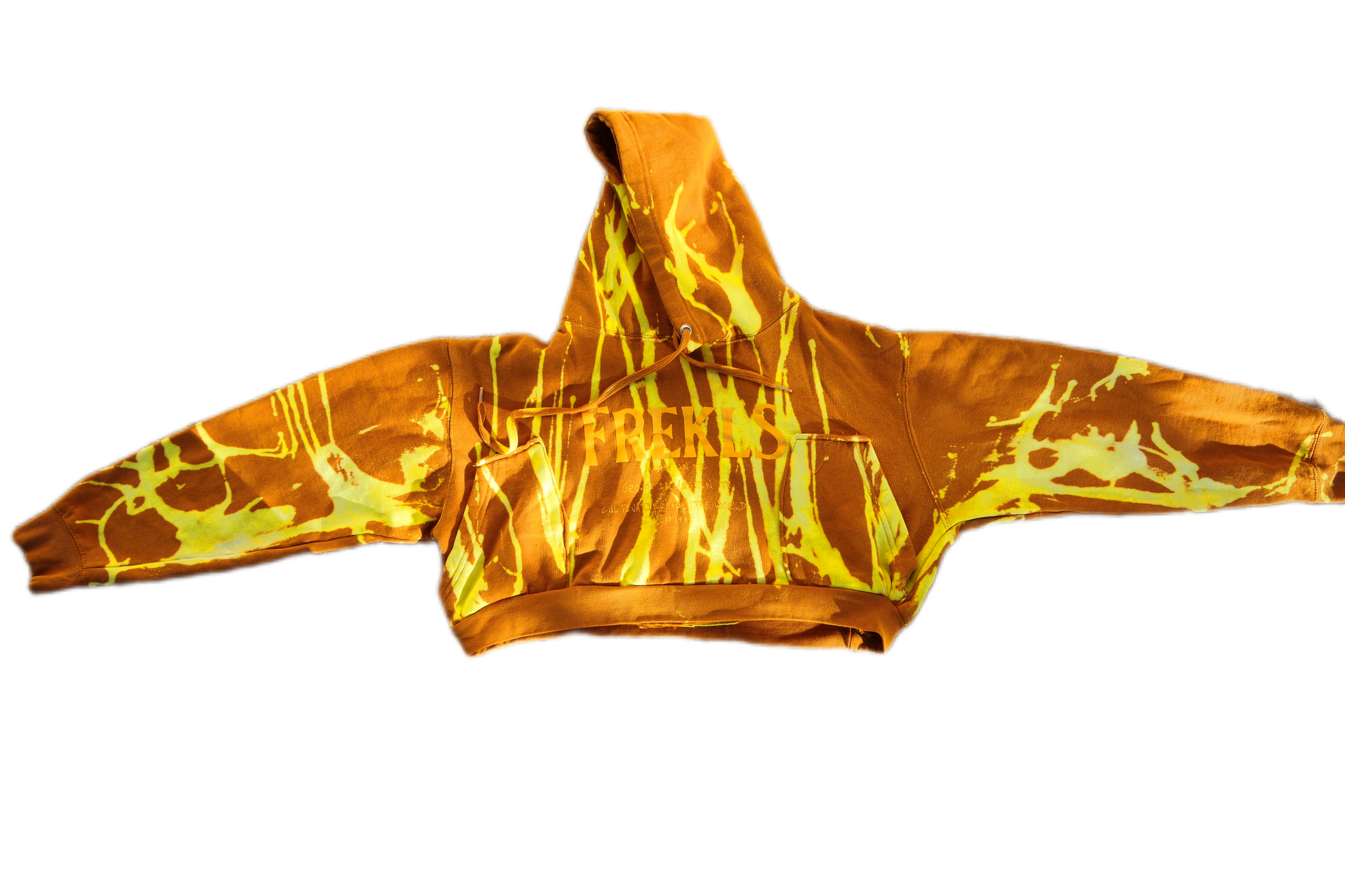 FREKLS “ORANGE LIGHTNING” 1 of 1 CROPPED HOODIE