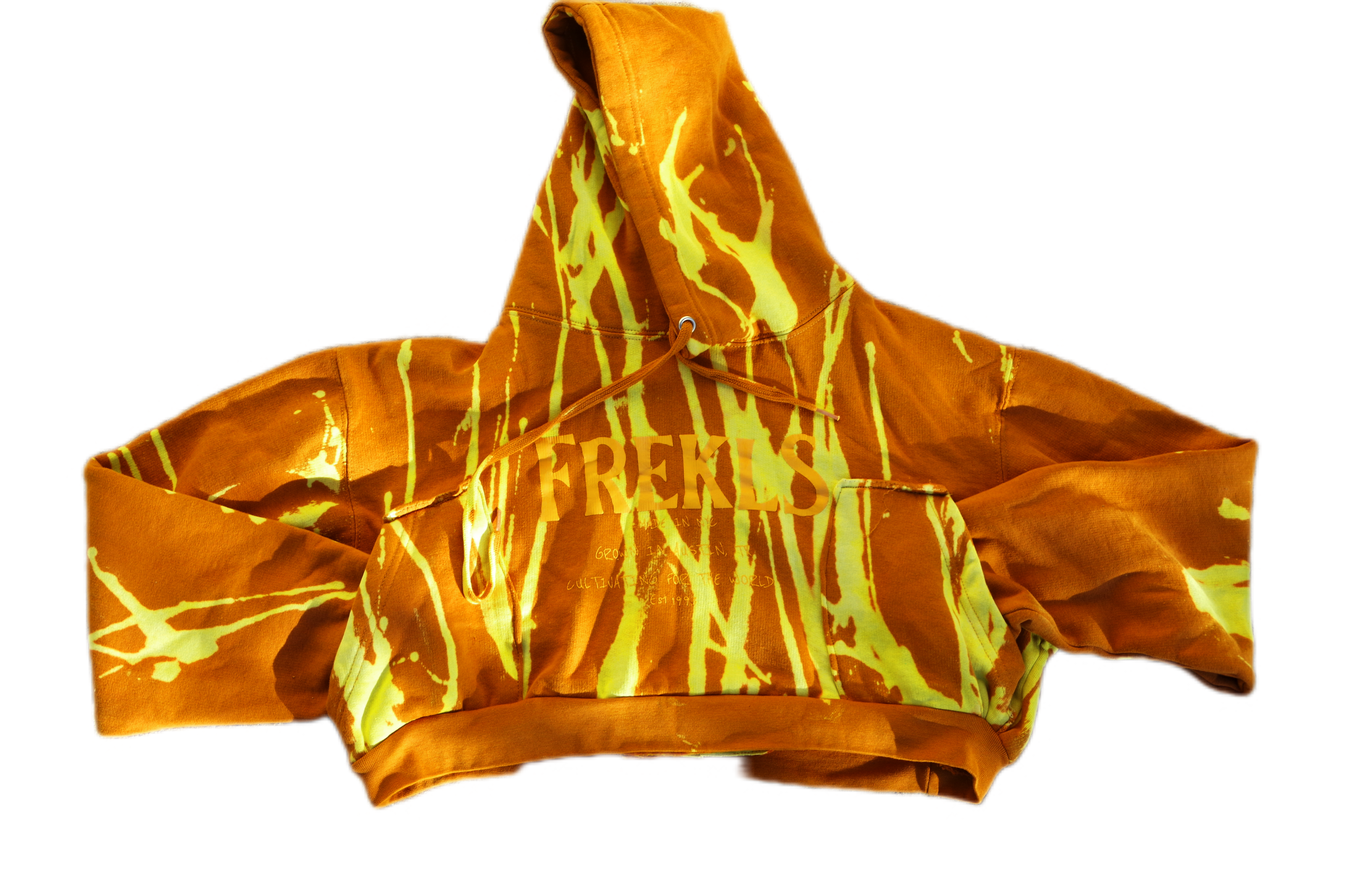 FREKLS “ORANGE LIGHTNING” 1 of 1 CROPPED HOODIE