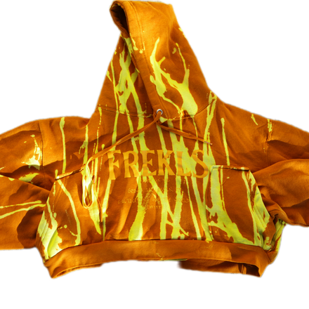 FREKLS “ORANGE LIGHTNING” 1 of 1 CROPPED HOODIE